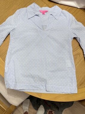 Lilly Pulitzer Light Blue & White Women’s Shirt